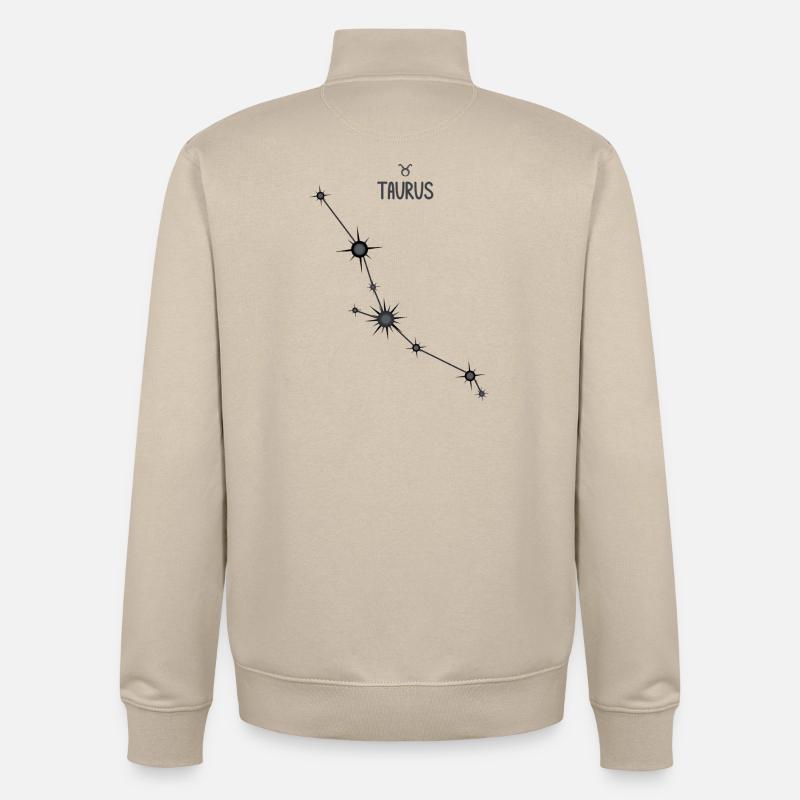 Stier Sternzeichen Sternbild Schwarz & Grau - Unisex Organic Zip Sweatshirt von Stanley/Stella - Cremebeige