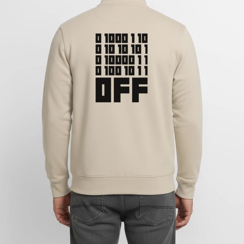 Binary Code F**k OFF – Humour Nerd & Geek Code Sweat zippé unisexe en coton bio Stanley/Stella