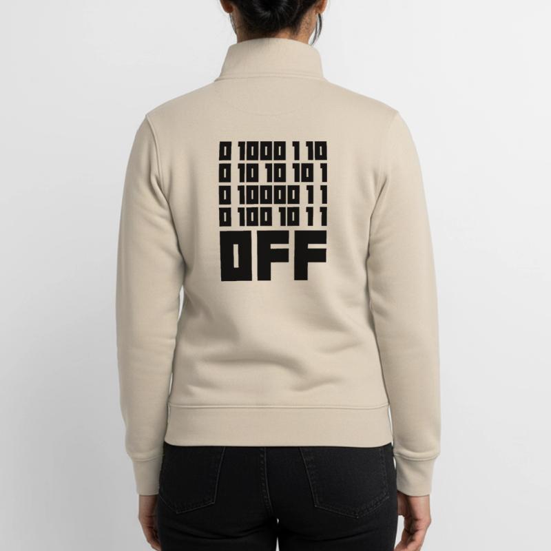 Binary Code F**k OFF – Nerd Humor & Geek Code Unisex Organic Zip Sweatshirt by Stanley/Stella