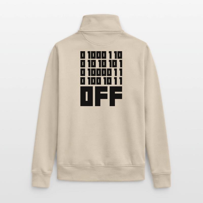 Binary Code F**k OFF – Humour Nerd & Geek Code Sweat zippé unisexe en coton bio Stanley/Stella