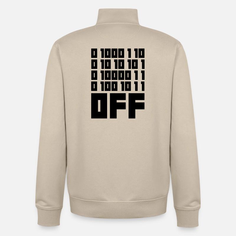 Binärcode F**k OFF – Nerd Humor & Geek Code - Unisex Organic Zip Sweatshirt von Stanley/Stella - Cremebeige
