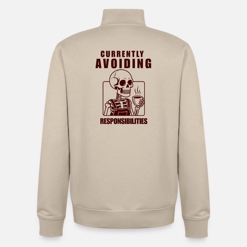 Skeleton Avoiding Responsibilities Design - Unisex Organic Zip Sweatshirt von Stanley/Stella - Cremebeige