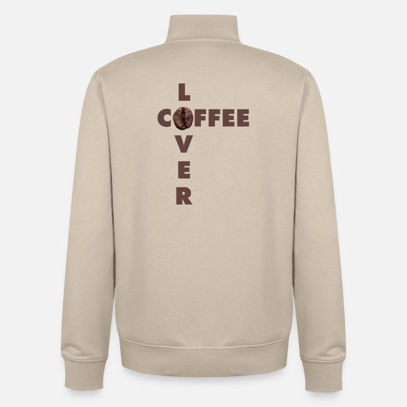 Kaffeeliebhaber-Design mit echter Bohne - Unisex Organic Zip Sweatshirt von Stanley/Stella - Cremebeige