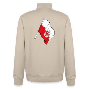 Drapeau de la province du Tyrol - Sweat zippé unisexe en coton bio Stanley/Stella - beige crème - Dos - AI Model Male 185 dark (185cm)