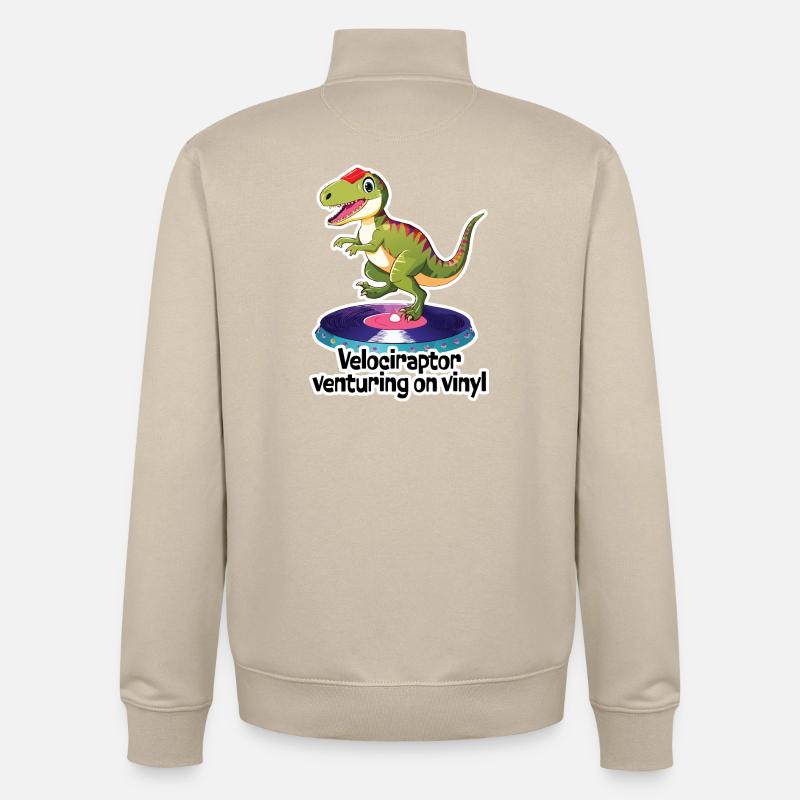 VELOCERAPTOR s’aventure sur vinyle - Sweat zippé unisexe en coton bio Stanley/Stella - beige crème