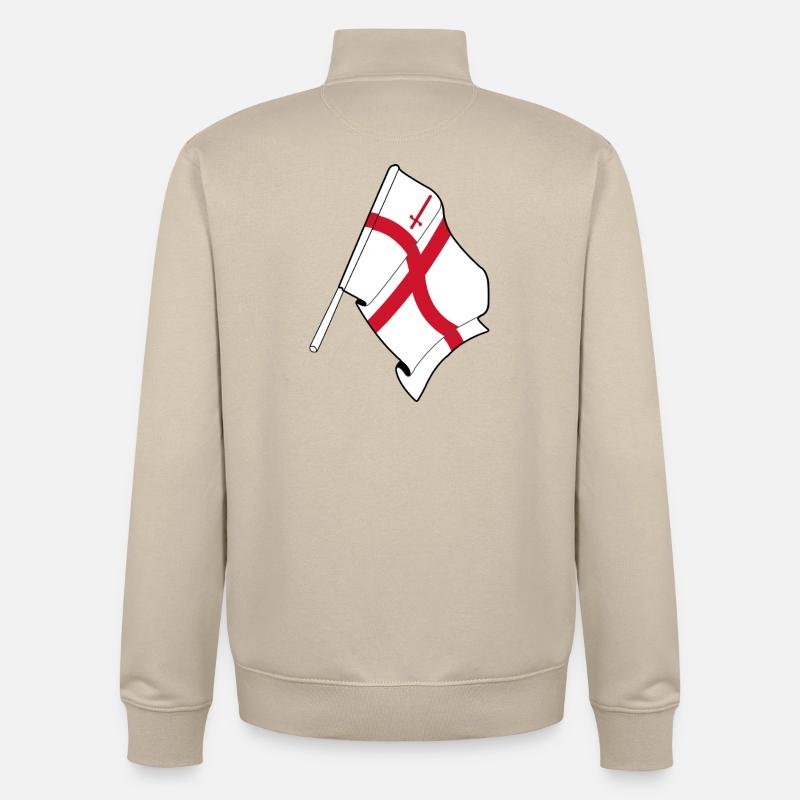 Drapeau de la ville de Londres - Sweat zippé unisexe en coton bio Stanley/Stella - beige crème