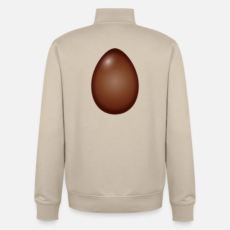 Chocolate Easter egg classic and simple - Unisex Organic Zip Sweatshirt by Stanley/Stella - desert dust
