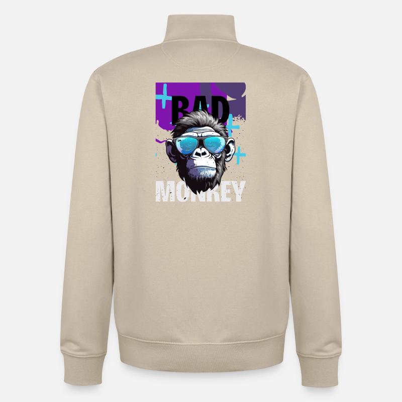 Bad Monkey Neon Sonnenbrille - Unisex Organic Zip Sweatshirt von Stanley/Stella - Cremebeige