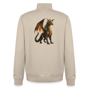 Geometrische Low Poly Green Dragon Art - Unisex Organic Zip Sweatshirt von Stanley/Stella - Cremebeige - Hinten - AI Model Male 185 dark (185cm)