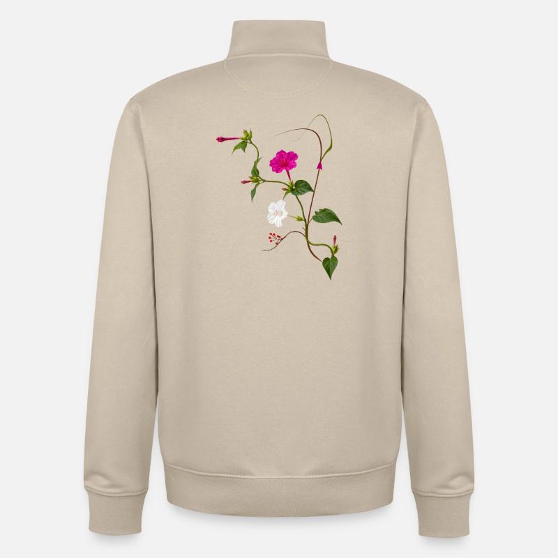 Fleur Miraculeuse Zen Blossoms Design - Sweat zippé unisexe en coton bio Stanley/Stella - beige crème
