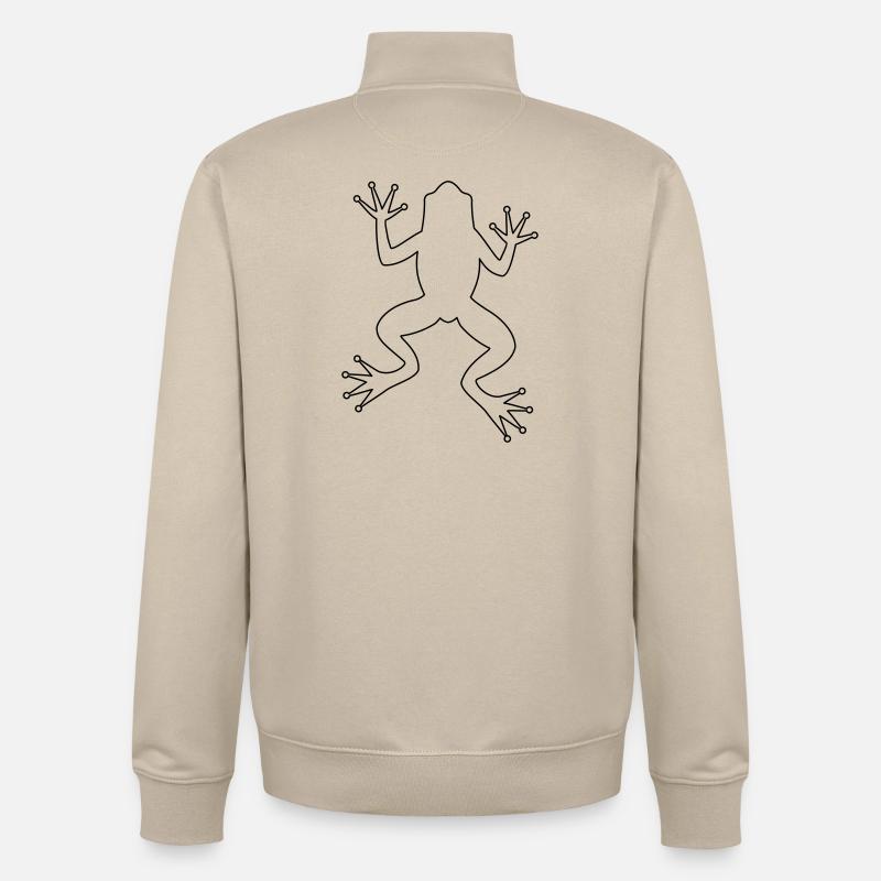 Frog toad tree frog silhouette - Unisex Organic Zip Sweatshirt by Stanley/Stella - desert dust