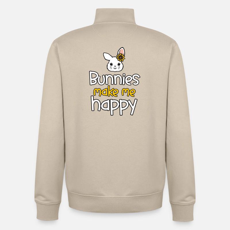 Rabbit Rabbit - Unisex Organic Zip Sweatshirt by Stanley/Stella - desert dust