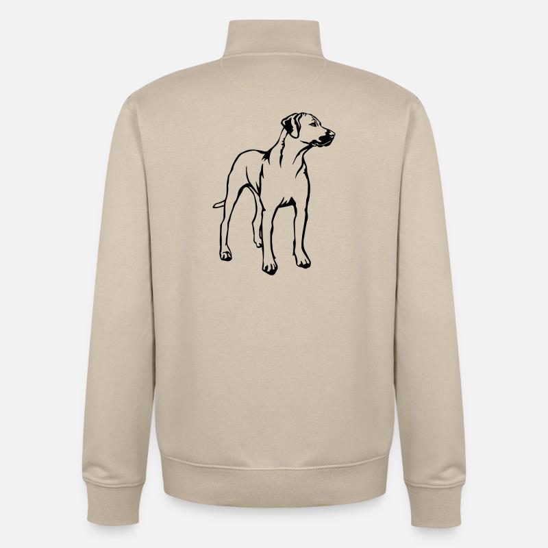 Rhodesian Ridgeback - Sweat zippé unisexe en coton bio Stanley/Stella - beige crème
