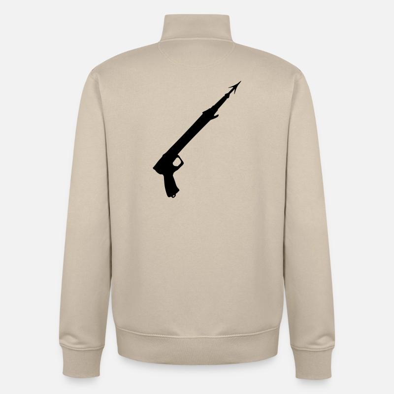 Fusil harpon - Sweat zippé unisexe en coton bio Stanley/Stella - beige crème