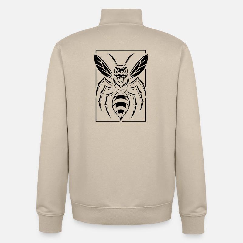 Stylized wasp - Unisex Organic Zip Sweatshirt by Stanley/Stella - desert dust