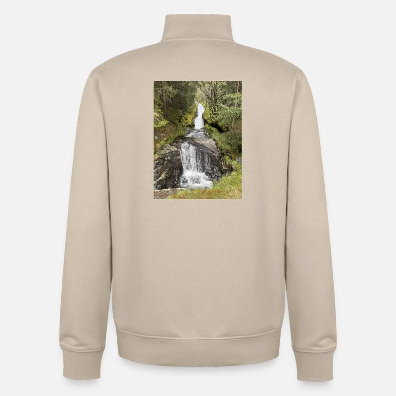 Conception de cascade de parc naturel - Sweat zippé unisexe en coton bio Stanley/Stella - beige crème