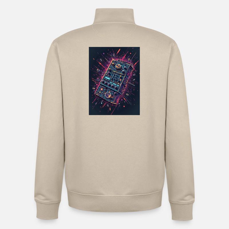 Digital DJ Controller Explosion - Unisex Organic Zip Sweatshirt by Stanley/Stella - desert dust
