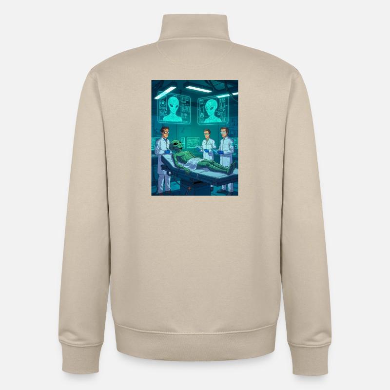 Alien Autopsy – Das geheime Labor - Unisex Organic Zip Sweatshirt von Stanley/Stella - Cremebeige