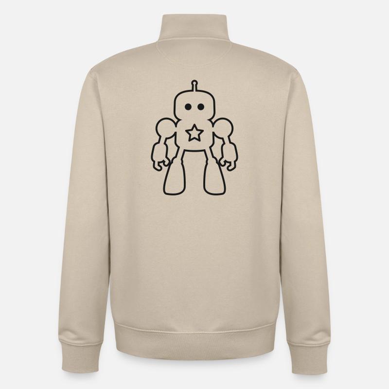 Robots – Artificial Intelligence Sci-Fi Design - Unisex Organic Zip Sweatshirt by Stanley/Stella - desert dust