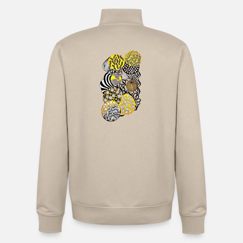 Luminous Circle Patterns Botany - Unisex Organic Zip Sweatshirt by Stanley/Stella - desert dust