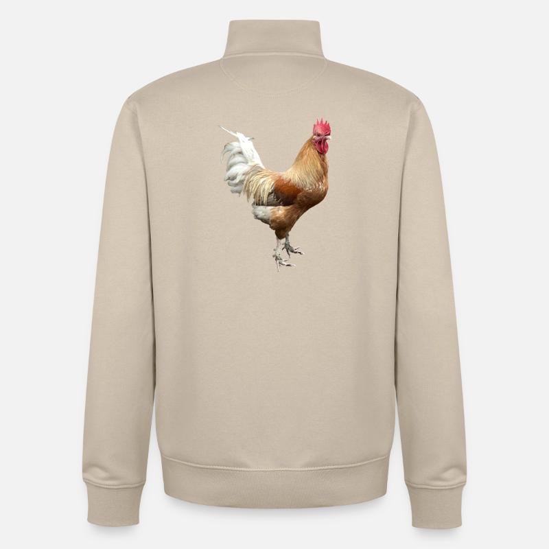 Coq - Sweat zippé unisexe en coton bio Stanley/Stella - beige crème