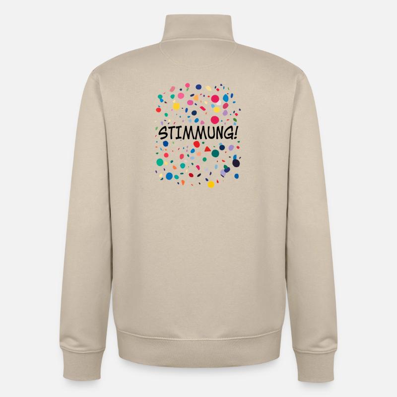T-shirt Carnaval Carnaval Confettis Carnaval - Sweat zippé unisexe en coton bio Stanley/Stella - beige crème