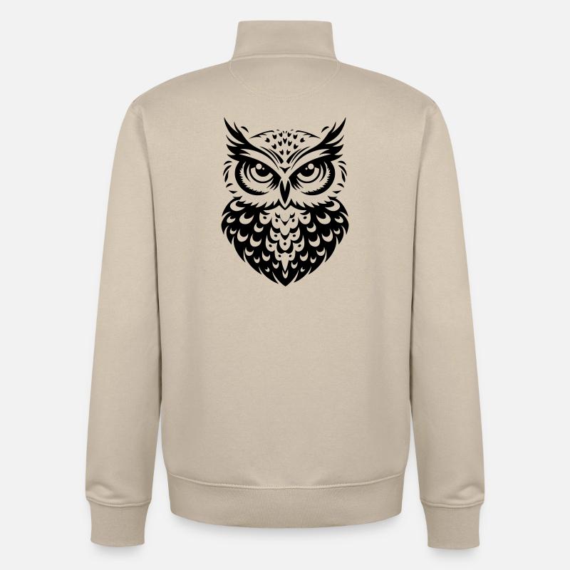Eule - Unisex Organic Zip Sweatshirt von Stanley/Stella - Cremebeige