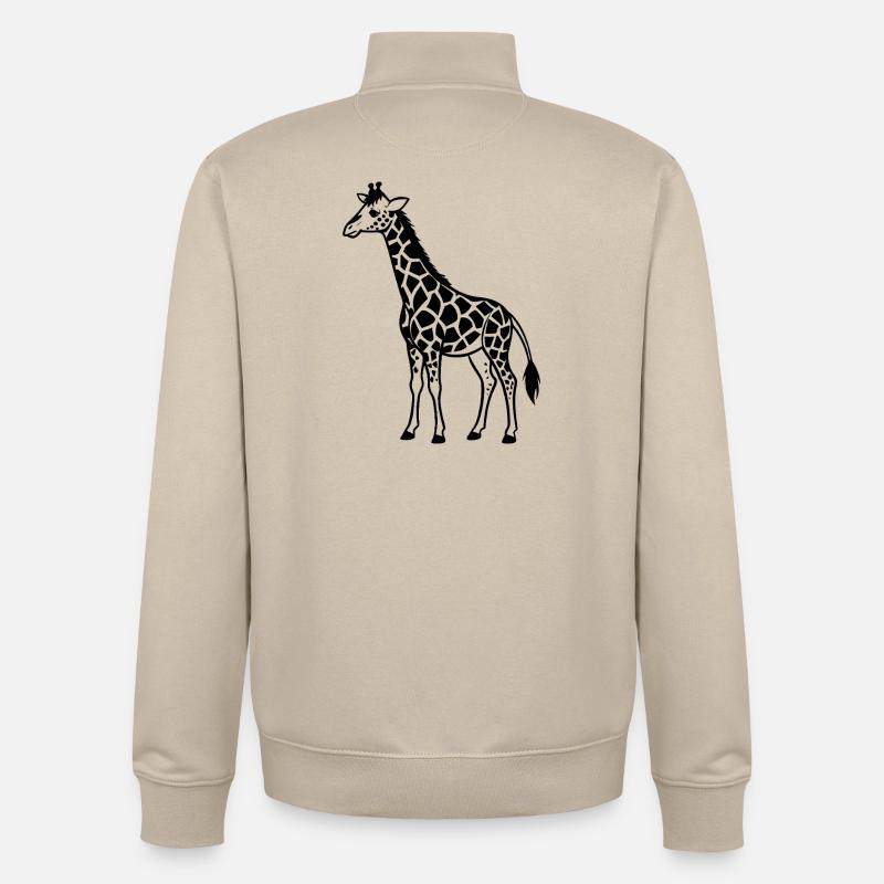 Giraffes - Unisex Organic Zip Sweatshirt by Stanley/Stella - desert dust