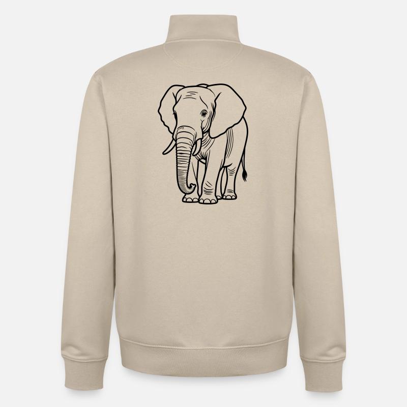 elephant - Unisex Organic Zip Sweatshirt by Stanley/Stella - desert dust