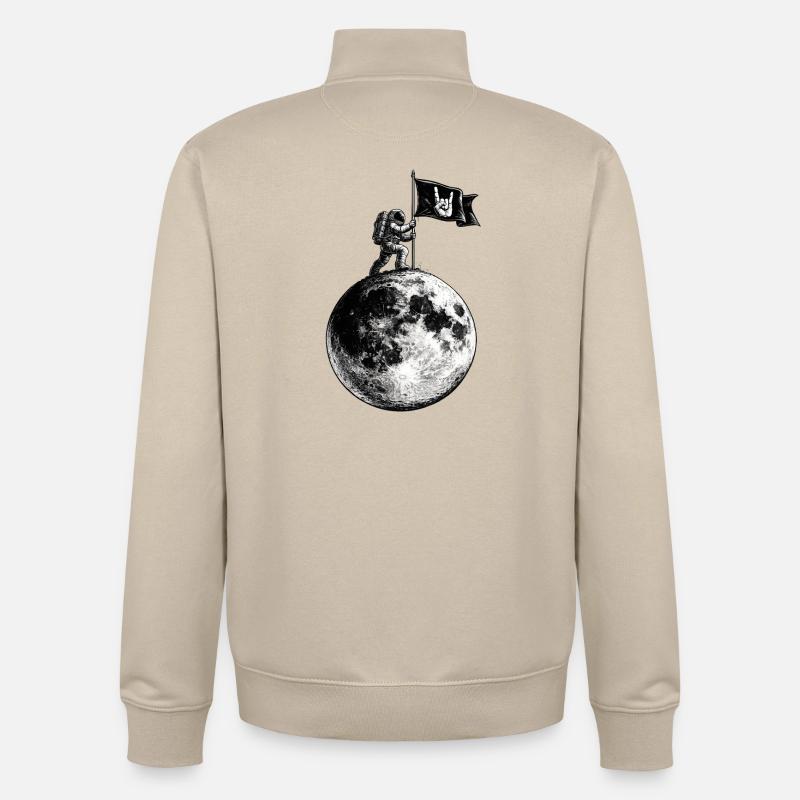 Drapeau lunaire avec panneau jupe - Sweat zippé unisexe en coton bio Stanley/Stella - beige crème