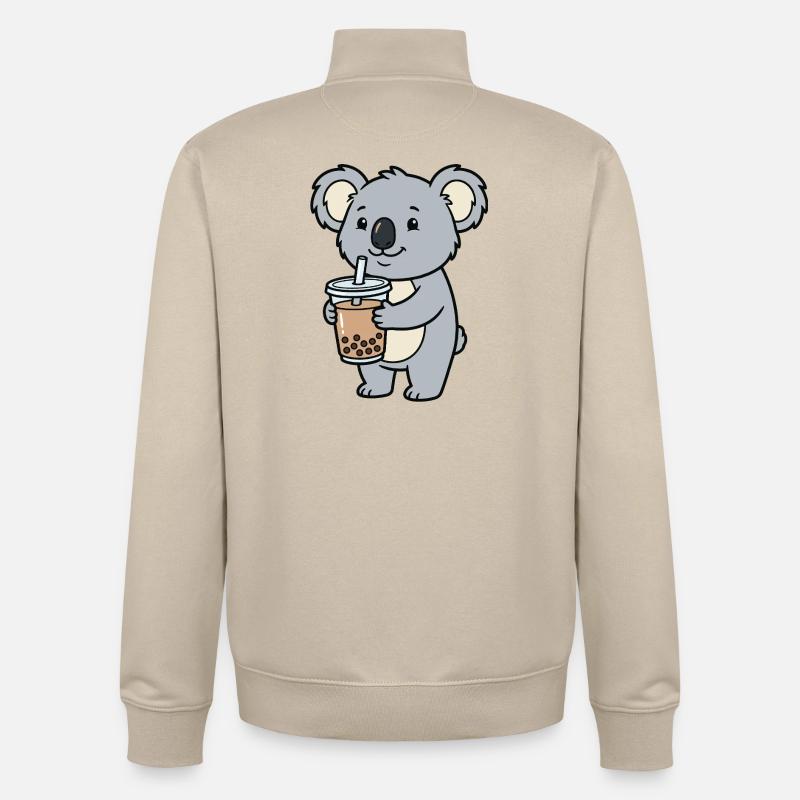 Koala-Bubble-Tea - Unisex Organic Zip Sweatshirt von Stanley/Stella - Cremebeige