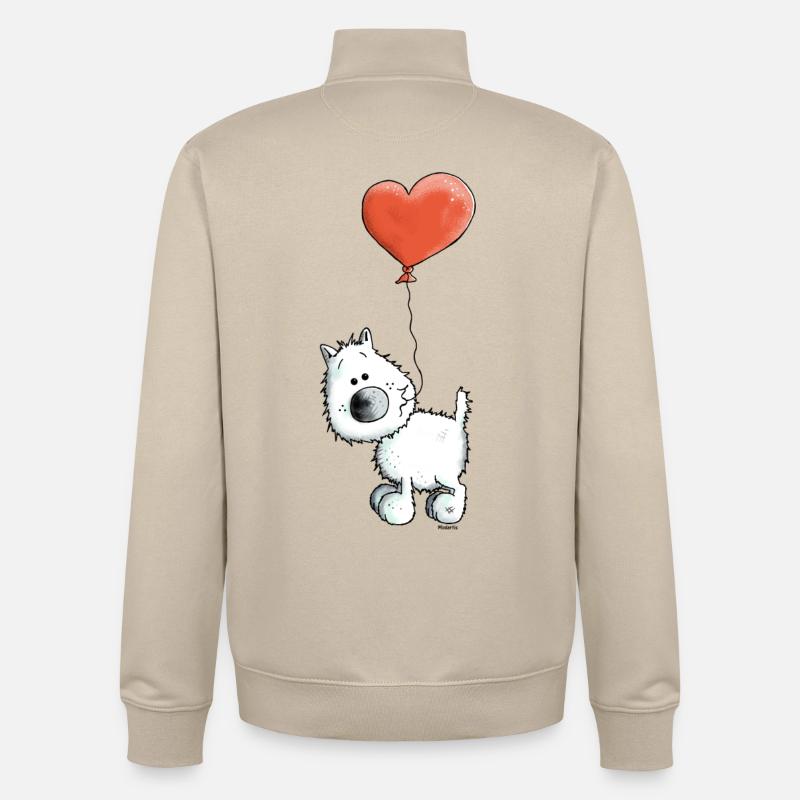 West Highland White Terrier - Chien - Sweat zippé unisexe en coton bio Stanley/Stella - beige crème