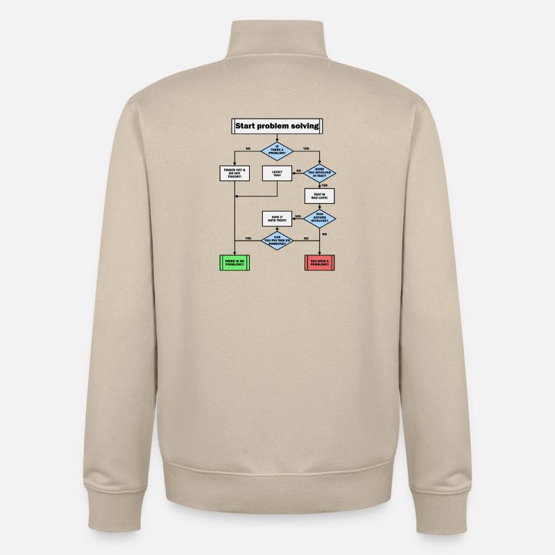 Problem solving! - Unisex Organic Zip Sweatshirt by Stanley/Stella - desert dust