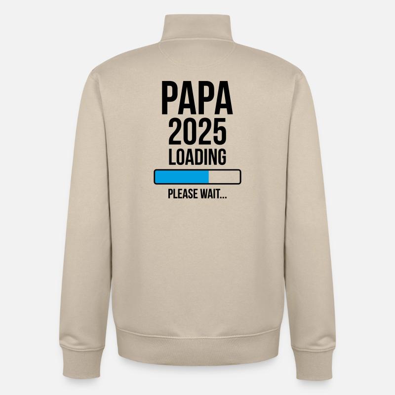 Papa 2025 Loading Please wait... - Unisex Organic Zip Sweatshirt by Stanley/Stella - desert dust