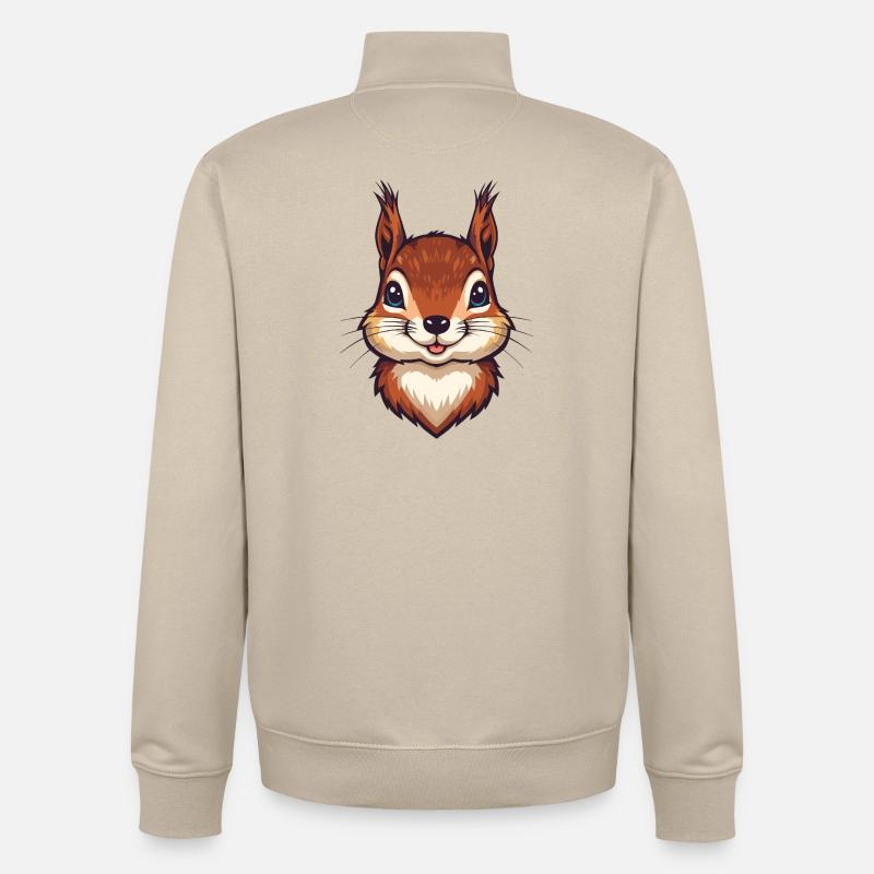 Süßer Eichhörnchen Kopf - Unisex Organic Zip Sweatshirt von Stanley/Stella - Cremebeige