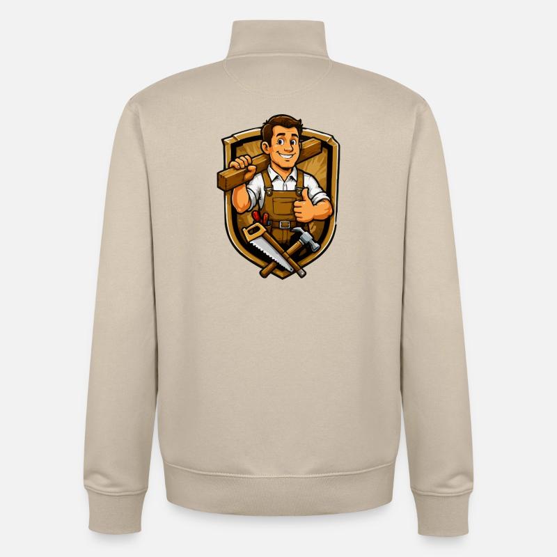 handwerker-wappen-tischler - Unisex Organic Zip Sweatshirt von Stanley/Stella - Cremebeige
