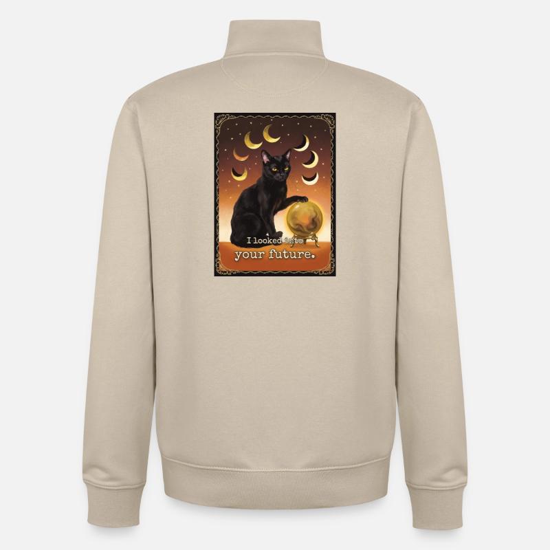Future Nope Cat - Unisex Organic Zip Sweatshirt by Stanley/Stella - desert dust