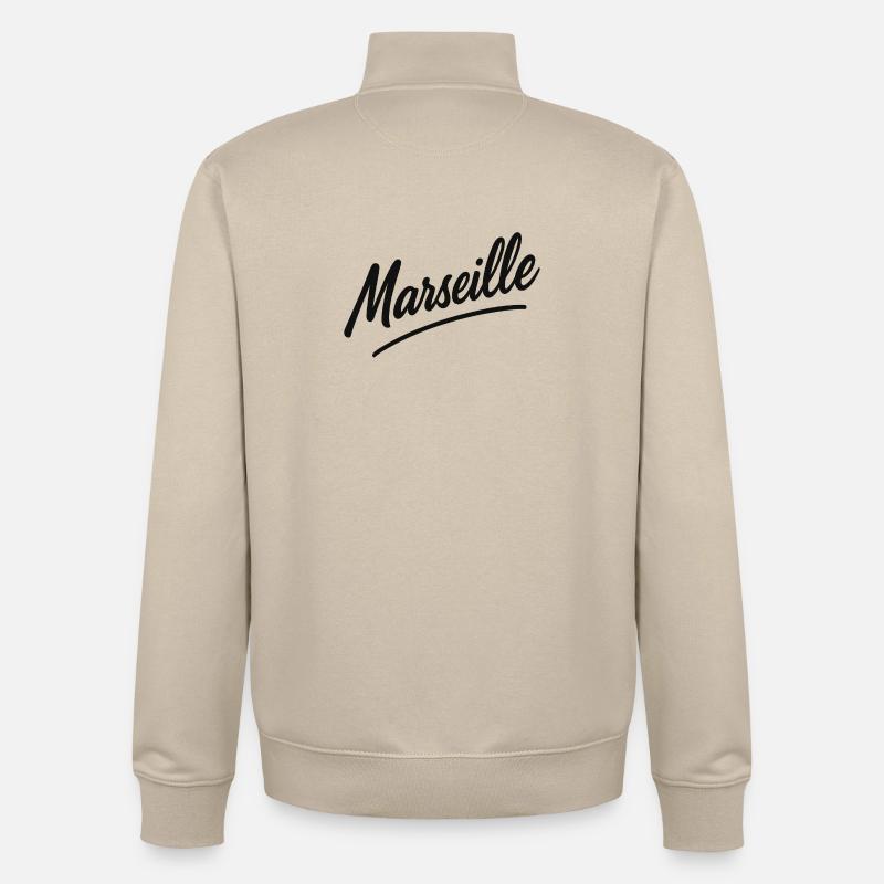 Marseille Script Swing - Unisex Organic Zip Sweatshirt by Stanley/Stella - desert dust