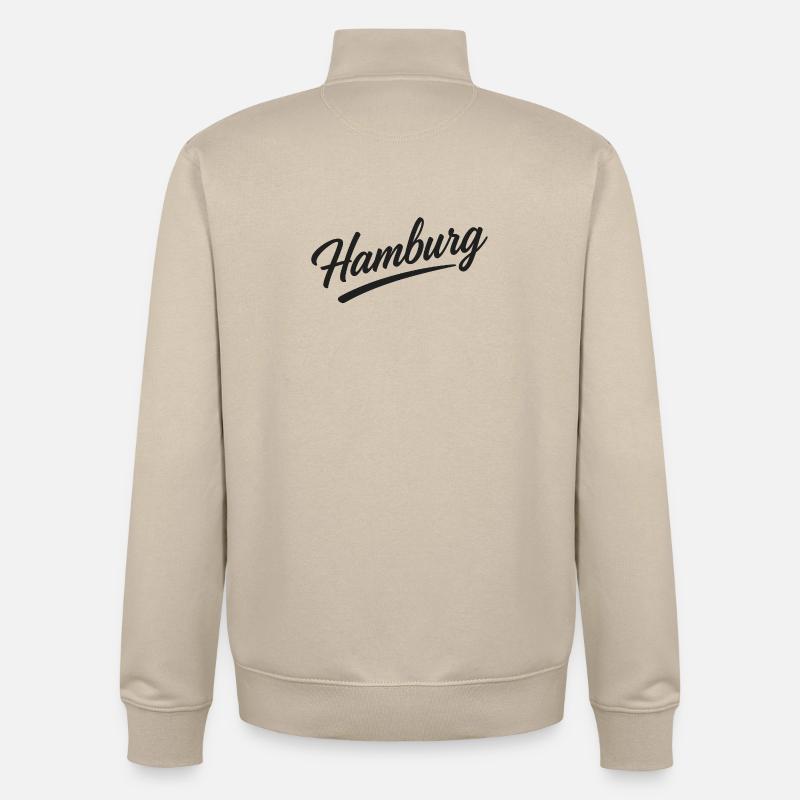 Hamburg Script City Design with Underline - Unisex Organic Zip Sweatshirt von Stanley/Stella - Cremebeige