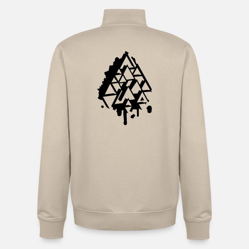 abstract Graffiti Triangle - Unisex Organic Zip Sweatshirt by Stanley/Stella - desert dust