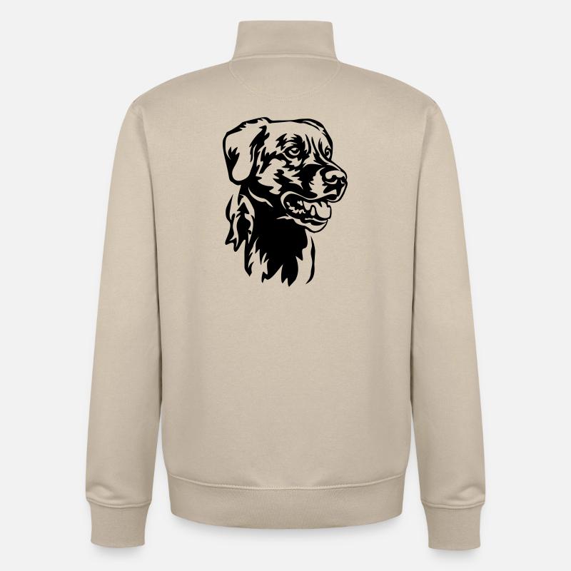 Labrador Kopf - Unisex Organic Zip Sweatshirt von Stanley/Stella - Cremebeige