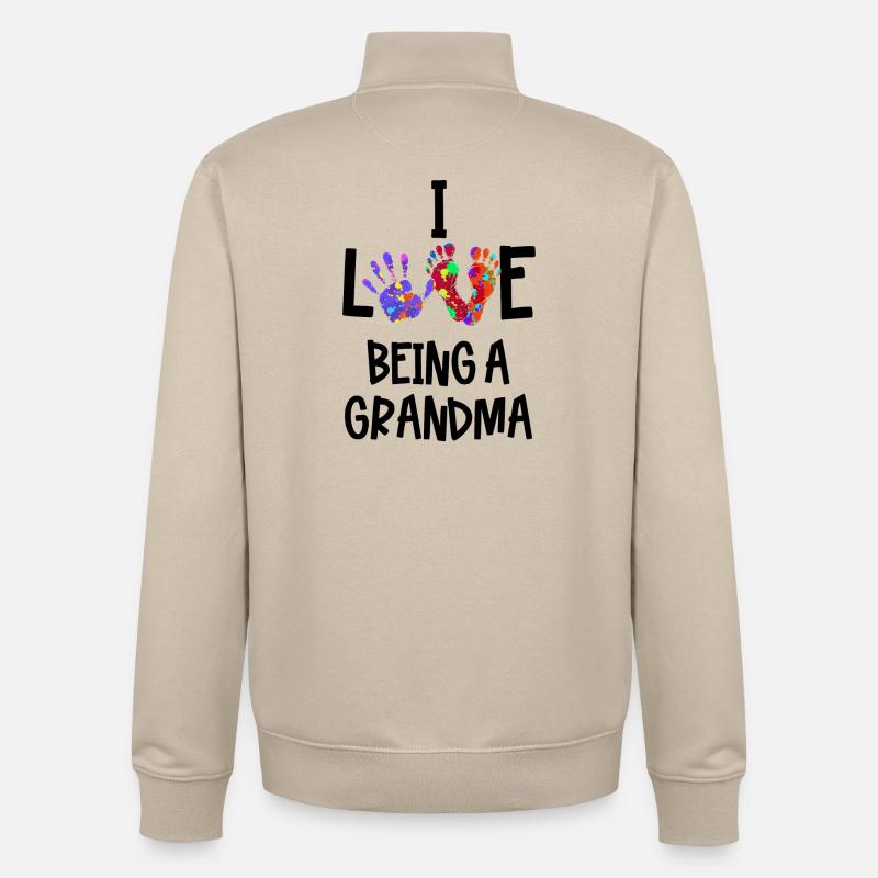 Oma Statement Großmutter Pensionistin Alte Frau - Unisex Organic Zip Sweatshirt von Stanley/Stella - Cremebeige