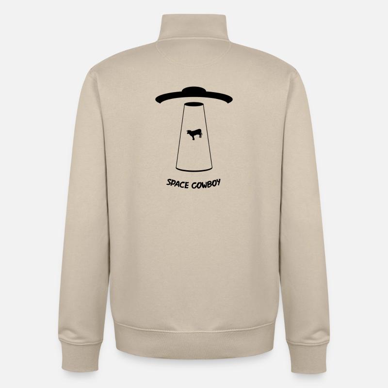 Cowboy de l’espace - Sweat zippé unisexe en coton bio Stanley/Stella - beige crème