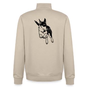 Collie - Unisex Organic Zip Sweatshirt von Stanley/Stella - Cremebeige - Hinten - AI Model Male 185 dark (185cm)