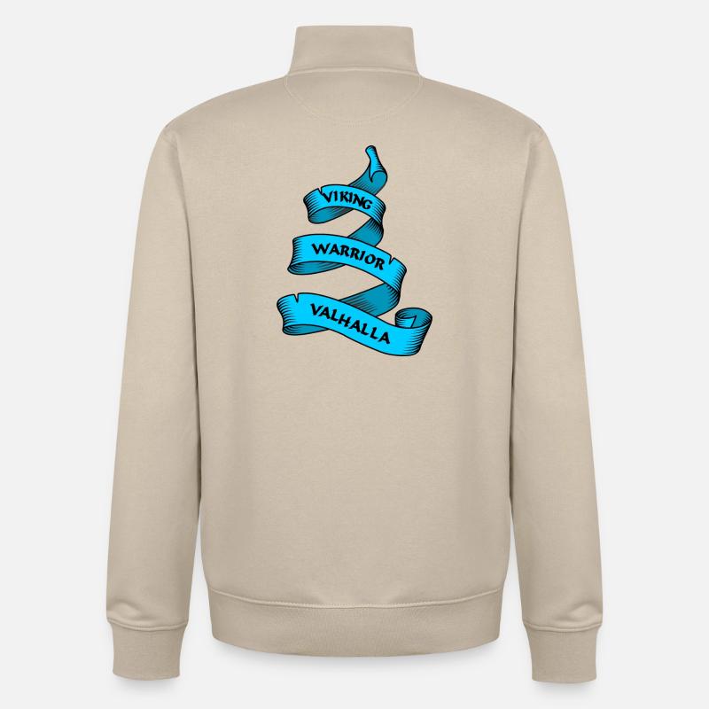 Wikinger Wimpel oder Banner blau - Unisex Organic Zip Sweatshirt von Stanley/Stella - Cremebeige