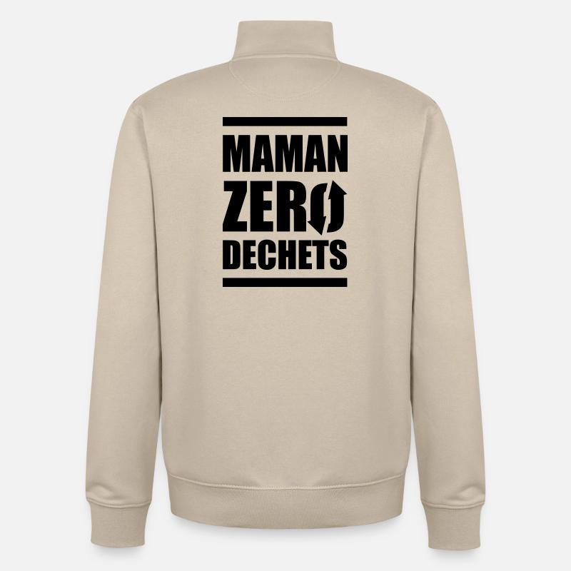 Maman zero dechets - Sweat zippé unisexe en coton bio Stanley/Stella - beige crème