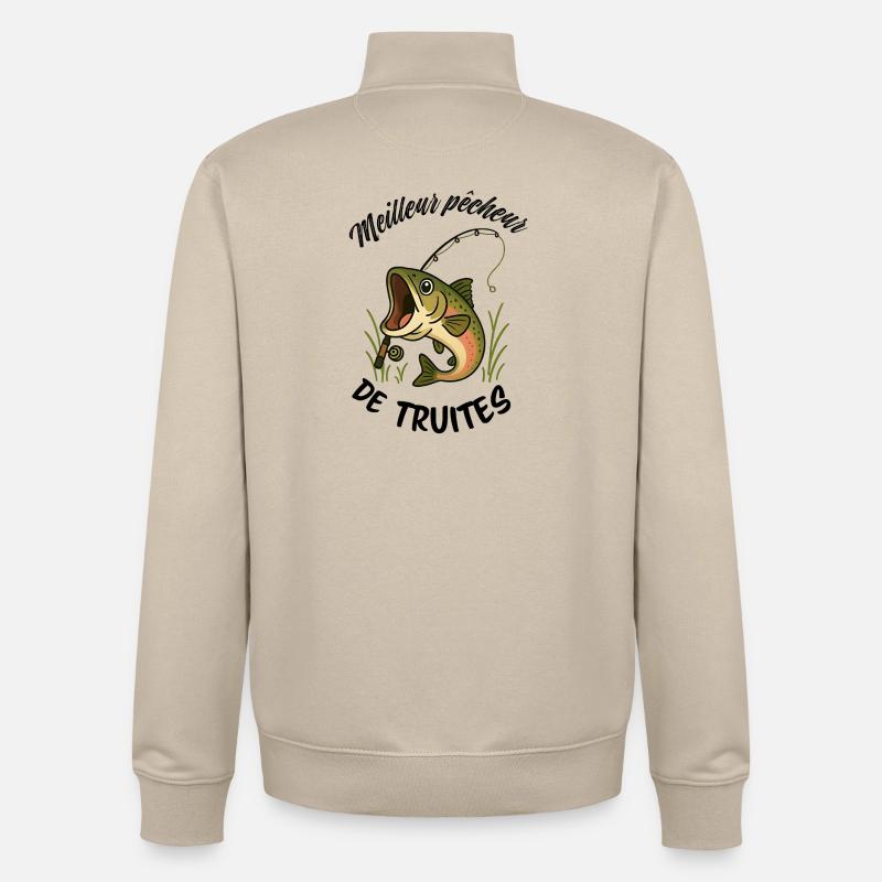 Bester Forellenangler - Unisex Organic Zip Sweatshirt von Stanley/Stella - Cremebeige