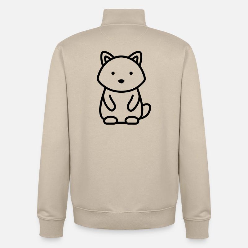raton laveur - Sweat zippé unisexe en coton bio Stanley/Stella - beige crème