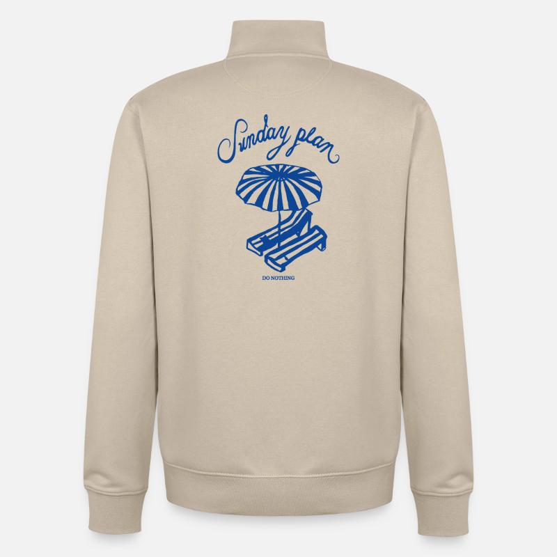 Plage de repos du dimanche - Sweat zippé unisexe en coton bio Stanley/Stella - beige crème