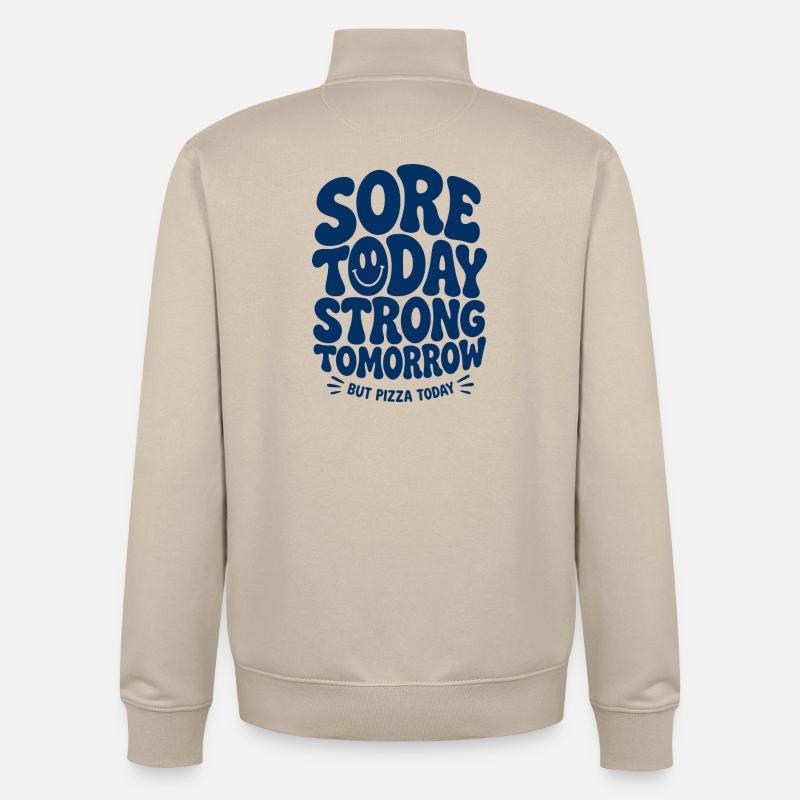 Sore Today Strong Tomorrow - Unisex Organic Zip Sweatshirt von Stanley/Stella - Cremebeige
